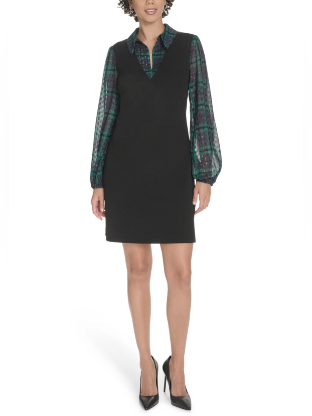 Tommy Hilfiger V-Neck Twofer Shift Dress